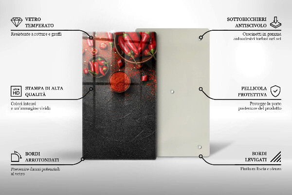 Tábua para cozinha Pimentas vermelhas