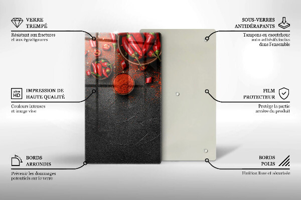 Tábua para cozinha Pimentas vermelhas