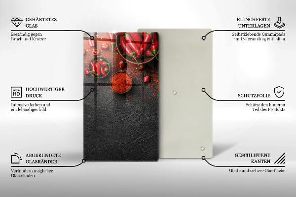 Tábua para cozinha Pimentas vermelhas