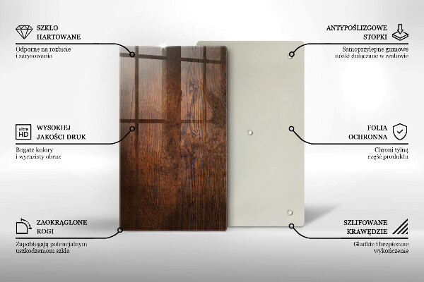 Tábua de corte de vidro Placa de madeira escura