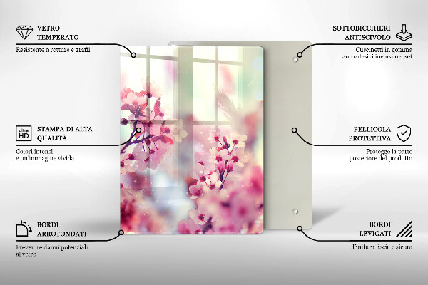 Tábua de corte de vidro Placa de madeira escura