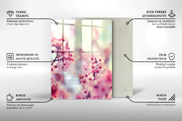 Tábua de corte de vidro Placa de madeira escura