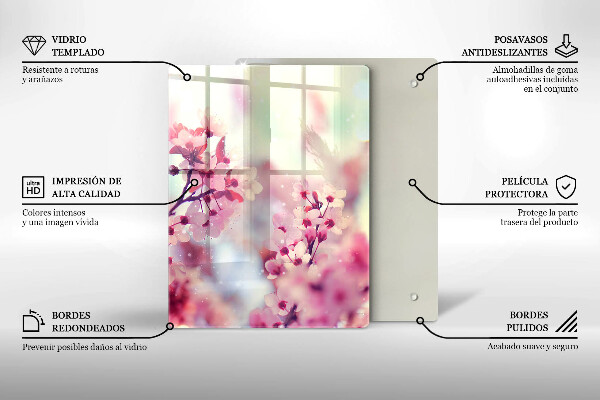 Tábua de corte de vidro Placa de madeira escura