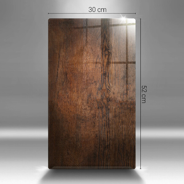 Tábua de corte de vidro Placa de madeira escura