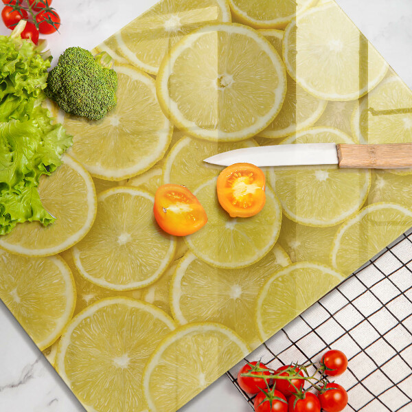 Tábua de cozinha com estampa de limão