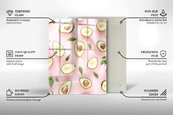 Tábua de corte de vidro Frutas e vegetais