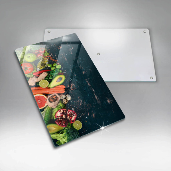 Tábua de corte de vidro Frutas e vegetais