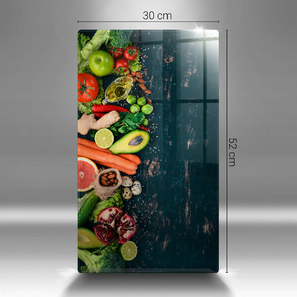 Tábua de corte de vidro Frutas e vegetais