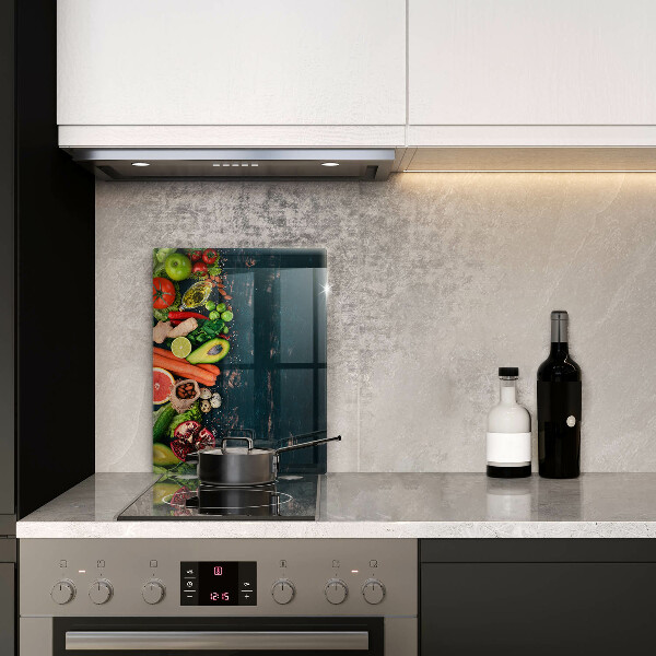 Tábua de corte de vidro Frutas e vegetais