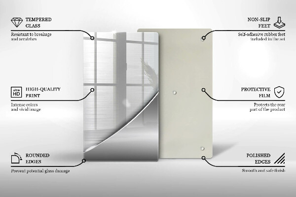 Tábua de cortar de vidro Formas metálicas
