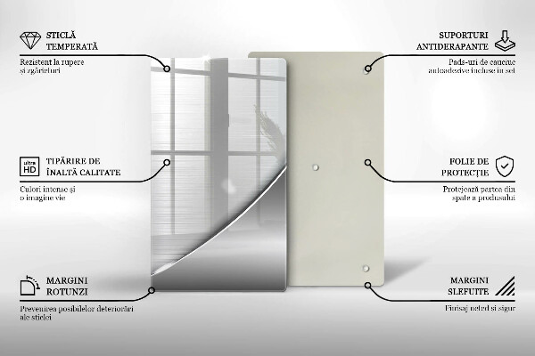 Tábua de cortar de vidro Formas metálicas