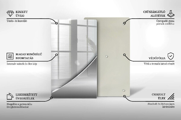 Tábua de cortar de vidro Formas metálicas