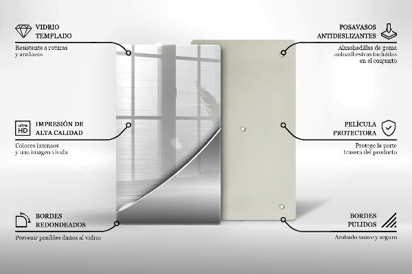 Tábua de cortar de vidro Formas metálicas