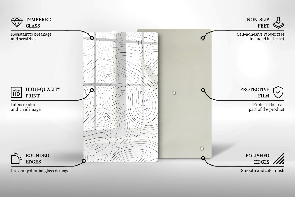 Tábua de corte com formas abstratas