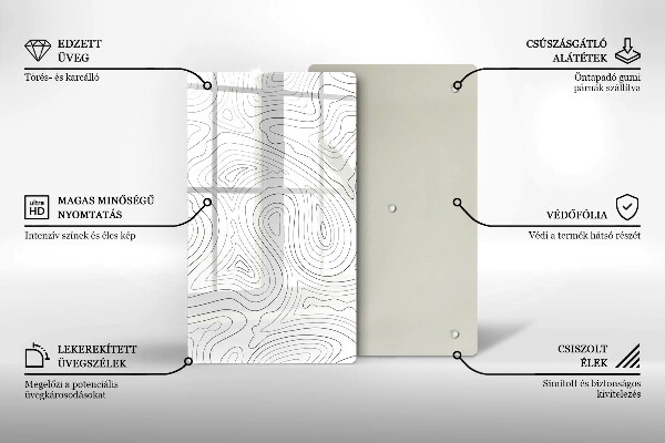 Tábua de corte com formas abstratas