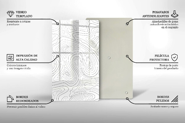 Tábua de corte com formas abstratas