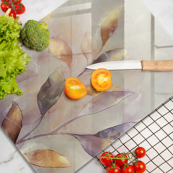 Tábua corte Folhas boho pintadas