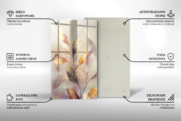 Tábua corte Folhas boho pintadas