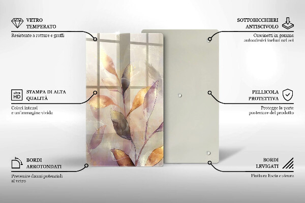 Tábua corte Folhas boho pintadas