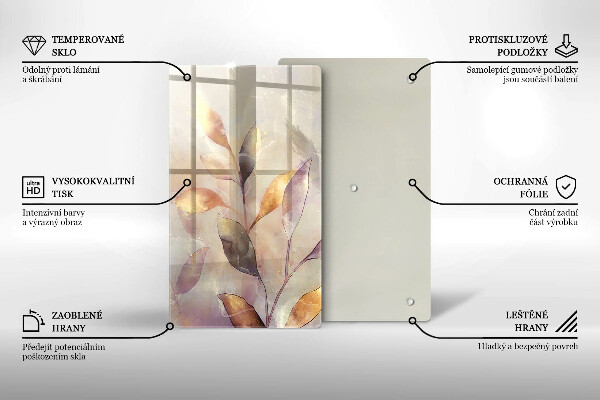 Tábua corte Folhas boho pintadas