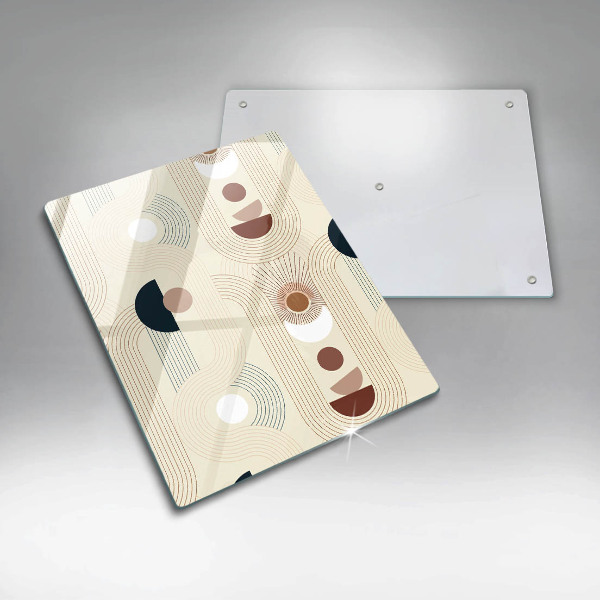 Tábua para cozinha com formas geométricas estilo boho