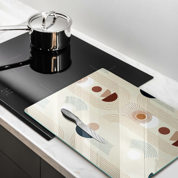 Tábua para cozinha com formas geométricas estilo boho
