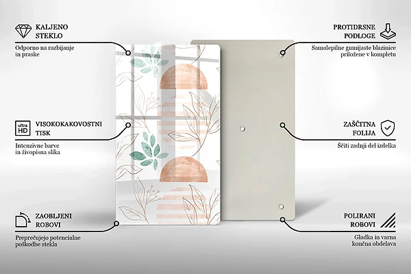 Tábua de corte padrão folha estilo boho
