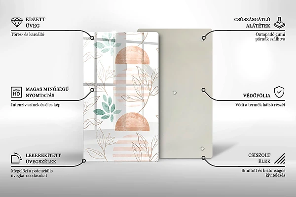 Tábua de corte padrão folha estilo boho
