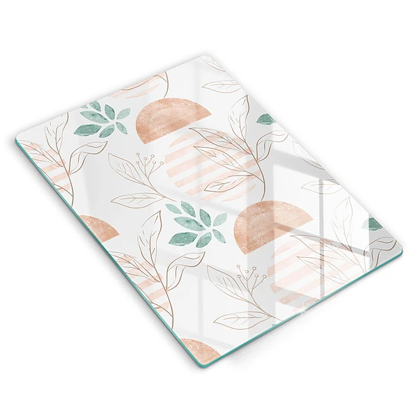 Tábua de corte padrão folha estilo boho