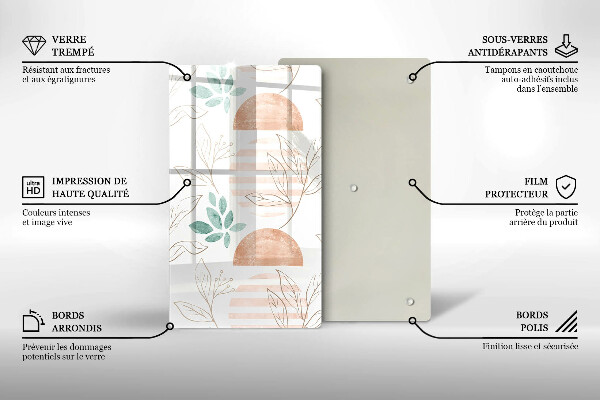 Tábua corte Padrão de folha Boho