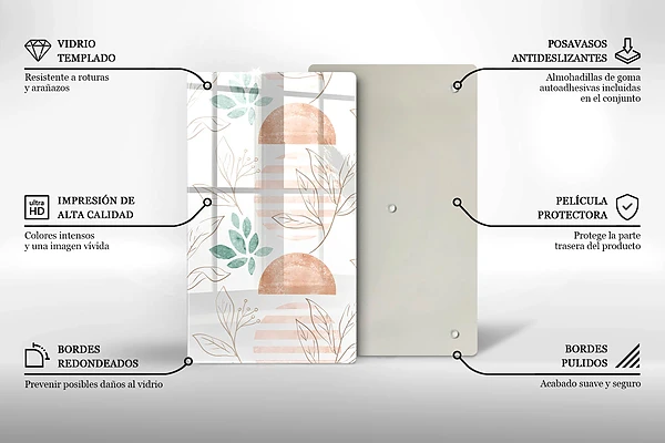 Tábua de corte padrão folha estilo boho