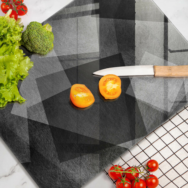 Tábua de cortar alimentos com estampa de abstração geométrica
