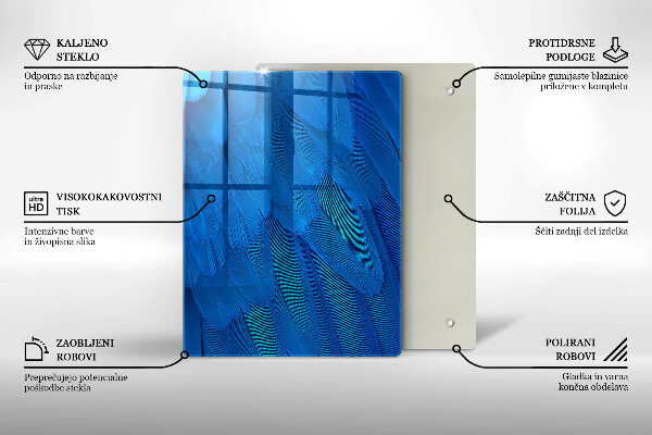 Tábua de cozinha com estampa de escamas em aquarela