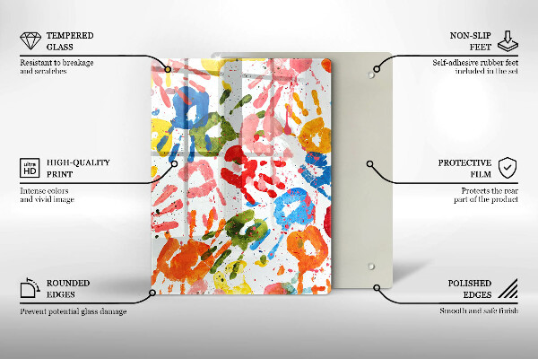 Tábua de cortar de vidro Fundo elegante e dourado