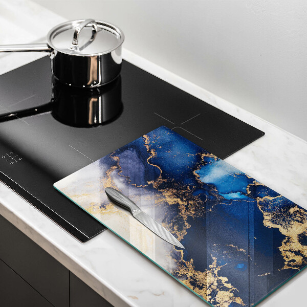 Tábua de cortar de vidro Fundo elegante e dourado