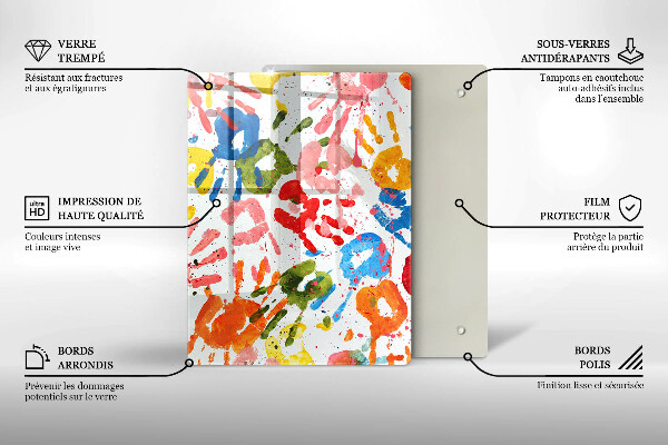 Tábua de cortar de vidro Fundo elegante e dourado