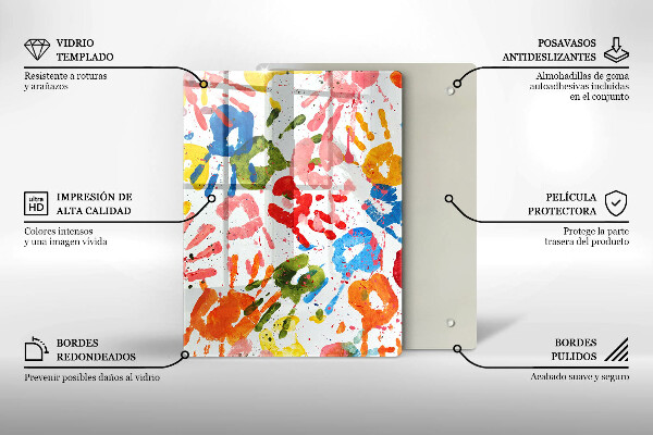 Tábua de cortar de vidro Fundo elegante e dourado