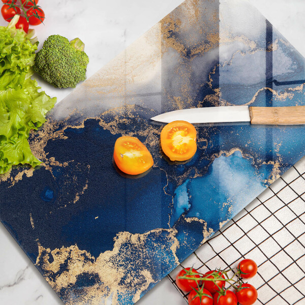 Tábua de cortar de vidro Fundo elegante e dourado