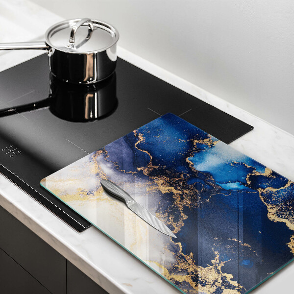 Tábua de cortar de vidro Fundo elegante e dourado