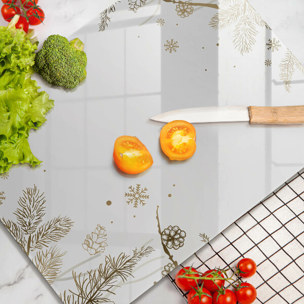 Tábua de cozinha com decoração de inverno