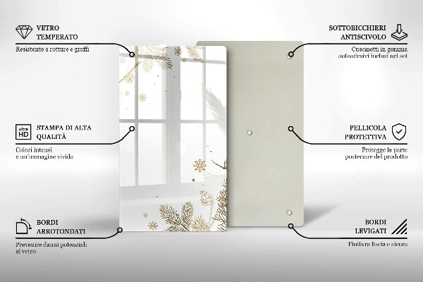 Tábua de cozinha com decoração de inverno