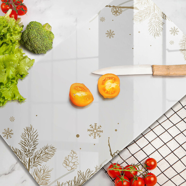 Tábua de cozinha com decoração de inverno