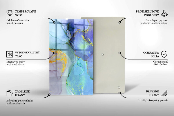 Tábua de vidro Ouro em pedra rachada