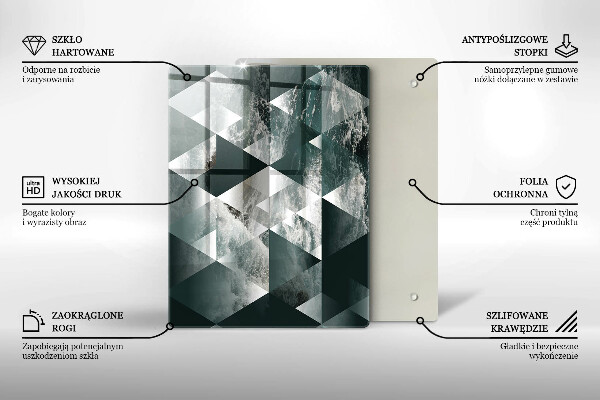 Tábua de vidro Ouro em pedra rachada
