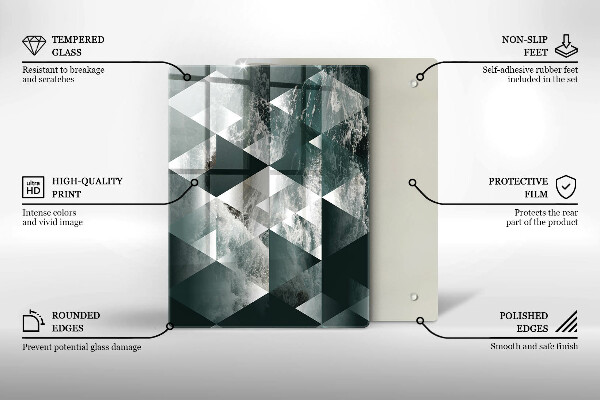 Tábua de vidro Ouro em pedra rachada