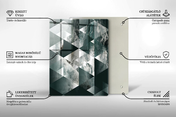 Tábua de vidro Ouro em pedra rachada