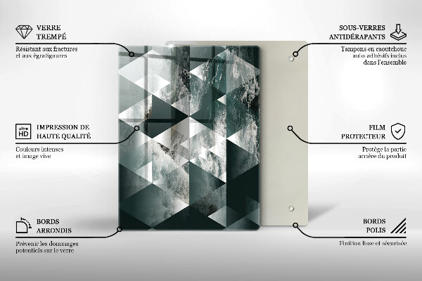 Tábua de vidro Ouro em pedra rachada