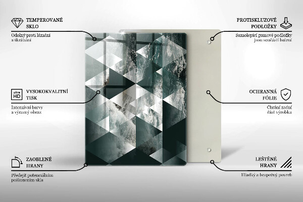 Tábua de vidro Ouro em pedra rachada