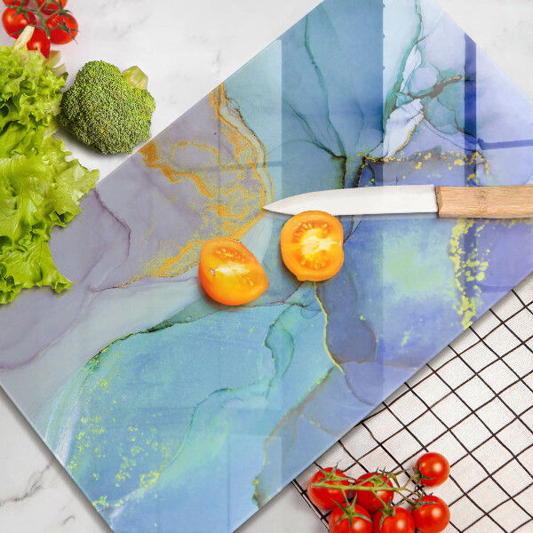 Tábua de vidro Ouro em pedra rachada