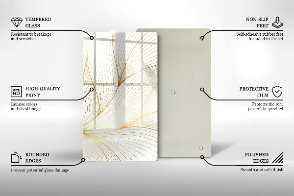 Tábua de vidro Padrão de linha moderno